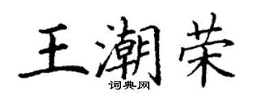 丁謙王潮榮楷書個性簽名怎么寫