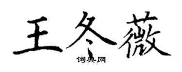 丁謙王冬薇楷書個性簽名怎么寫