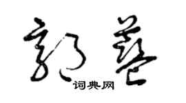 曾慶福郭藍草書個性簽名怎么寫