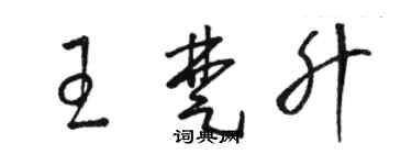 駱恆光王楚升草書個性簽名怎么寫