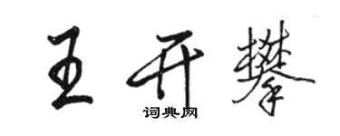 駱恆光王開攀行書個性簽名怎么寫