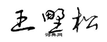 曾慶福王野松草書個性簽名怎么寫