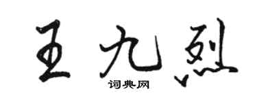 駱恆光王九烈行書個性簽名怎么寫