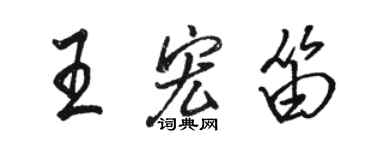 駱恆光王宏笛行書個性簽名怎么寫