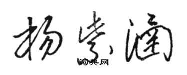 駱恆光楊紫涵草書個性簽名怎么寫