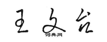 駱恆光王文台草書個性簽名怎么寫