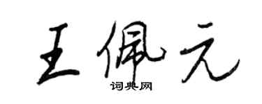 王正良王佩元行書個性簽名怎么寫