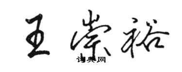 駱恆光王崇裕行書個性簽名怎么寫