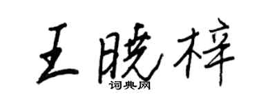 王正良王曉梓行書個性簽名怎么寫