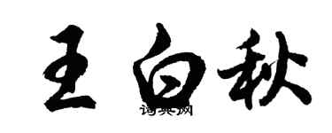 胡問遂王白秋行書個性簽名怎么寫