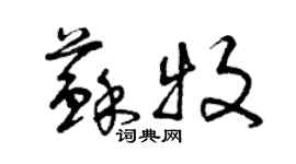 曾慶福蘇牧草書個性簽名怎么寫