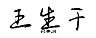 曾慶福王生乾草書個性簽名怎么寫