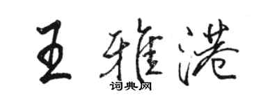 駱恆光王雅港行書個性簽名怎么寫