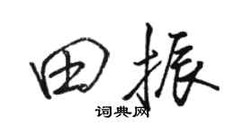 駱恆光田振行書個性簽名怎么寫