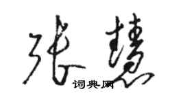 駱恆光張慧草書個性簽名怎么寫