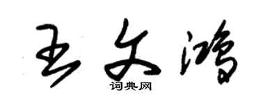 朱錫榮王文鴻草書個性簽名怎么寫