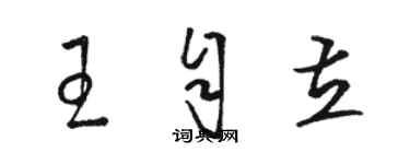 駱恆光王自立草書個性簽名怎么寫