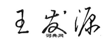駱恆光王發源草書個性簽名怎么寫
