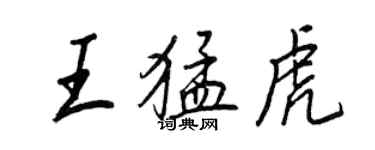 王正良王猛虎行書個性簽名怎么寫