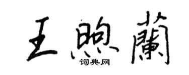 王正良王煦蘭行書個性簽名怎么寫