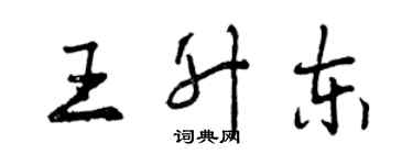 曾慶福王升東行書個性簽名怎么寫