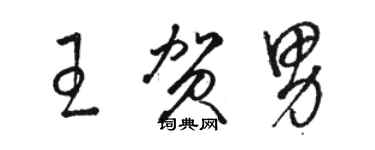 駱恆光王賀男草書個性簽名怎么寫