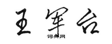 駱恆光王軍台行書個性簽名怎么寫