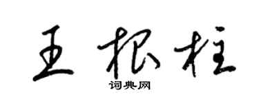 梁錦英王根柱草書個性簽名怎么寫