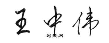 駱恆光王中偉行書個性簽名怎么寫