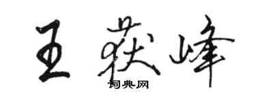 駱恆光王獲峰行書個性簽名怎么寫