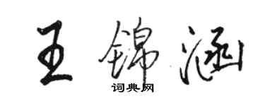 駱恆光王錦涵行書個性簽名怎么寫