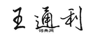 駱恆光王通利行書個性簽名怎么寫