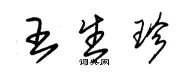 朱錫榮王生珍草書個性簽名怎么寫