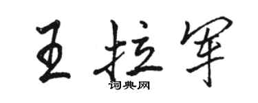 駱恆光王拉軍行書個性簽名怎么寫