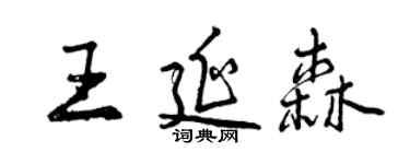 曾慶福王延森行書個性簽名怎么寫