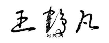 曾慶福王鶴凡草書個性簽名怎么寫