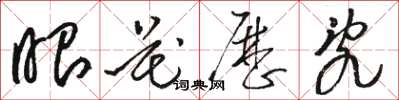 駱恆光眼花歷亂草書怎么寫