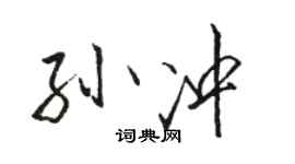 駱恆光孫沖行書個性簽名怎么寫