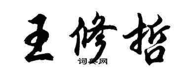 胡問遂王修哲行書個性簽名怎么寫