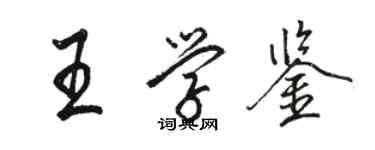 駱恆光王學鑒行書個性簽名怎么寫