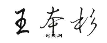 駱恆光王本杉行書個性簽名怎么寫