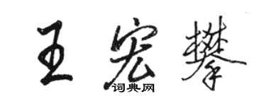 駱恆光王宏攀行書個性簽名怎么寫