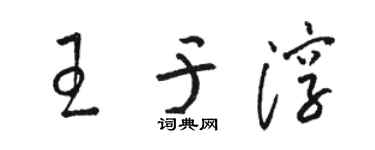 駱恆光王於淳草書個性簽名怎么寫