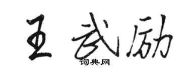 駱恆光王武勵行書個性簽名怎么寫