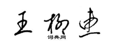 梁錦英王柳惠草書個性簽名怎么寫