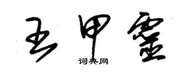 朱錫榮王甲靈草書個性簽名怎么寫