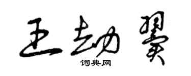 曾慶福王劫翼草書個性簽名怎么寫