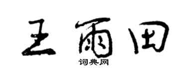 曾慶福王雨田行書個性簽名怎么寫