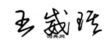 朱錫榮王威琪草書個性簽名怎么寫