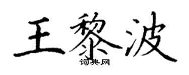 丁謙王黎波楷書個性簽名怎么寫